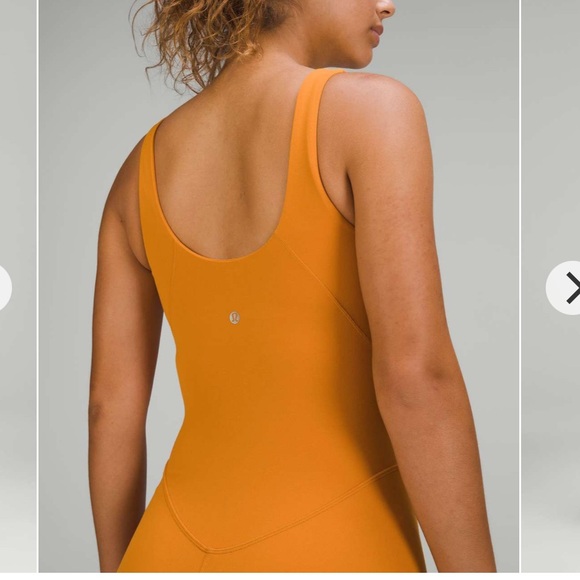 Lululemon- Sz 10&14- Autumn Orange- Align 8” Onesie Tank Top- Double Lined - Picture 5 of 15